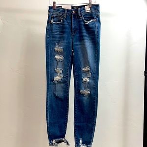 Just Blue Destroyed Skinny Jeans